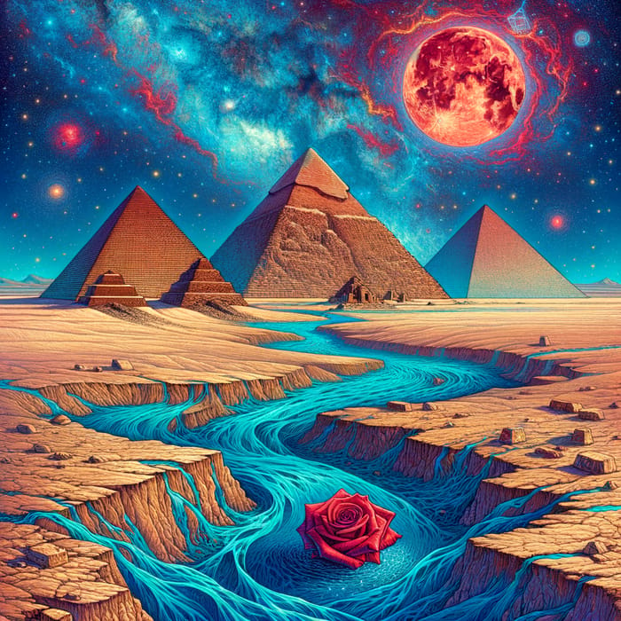 Ancient Pyramids Under a Galactic Sky