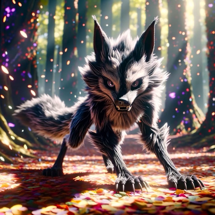 Powerful Pokémon Mightyena in Enchanting Animated Forest