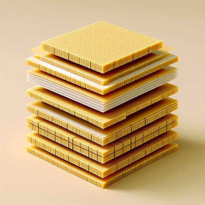 Visual Guide: 7 Layer Kevlar Stack with Distinctive Glue