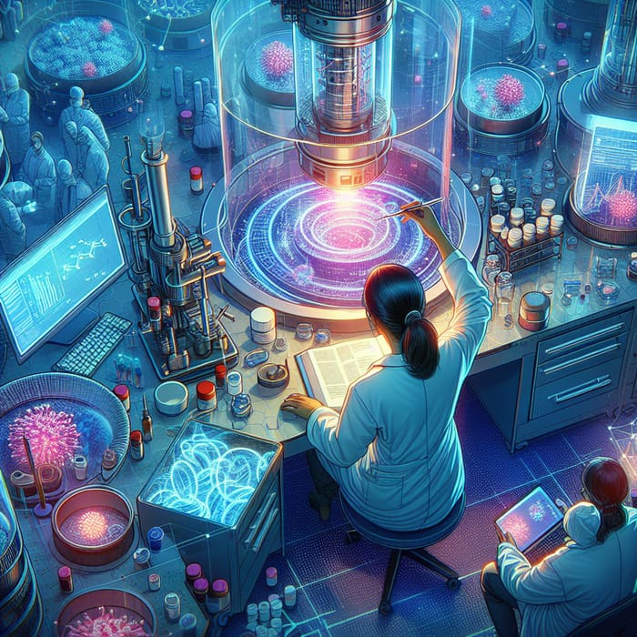Drug Discovery & Development - Sci-Fi Inspired Digital Art Illustration