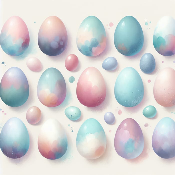 Pastel Easter Eggs: Calm Watercolor Palette & Brush Strokes