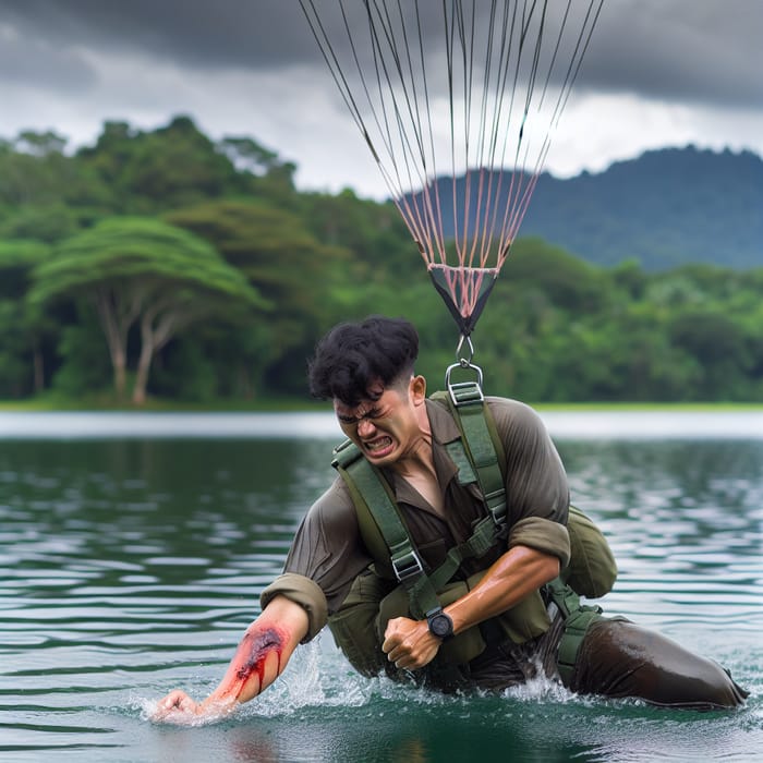 Military Man's Parachute Accident: Overcoming Adversity in the Lake