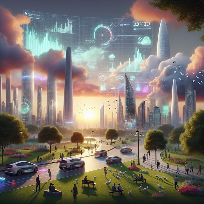 Futuristic Cityscape: 2b Time-Series Data and Eco Living