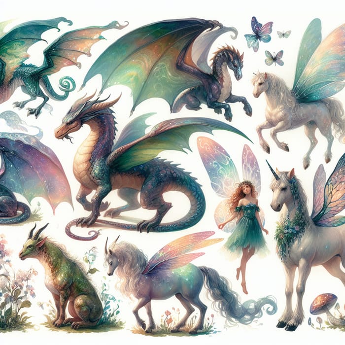 Captivating Fantasy Creatures in Watercolor
