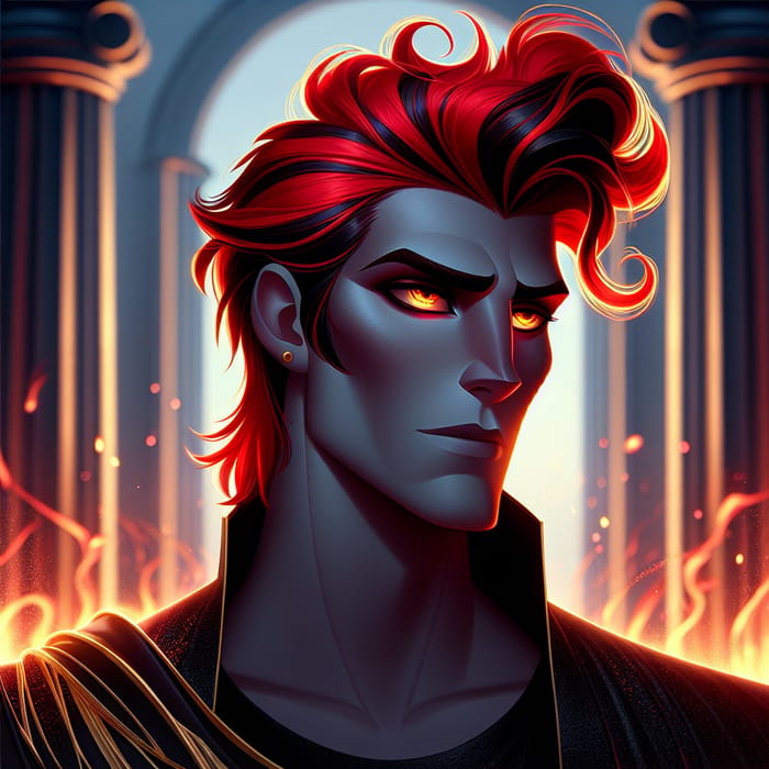 Hot Anime Hades: Ruler of the Underworld with Fiery Red Hair
