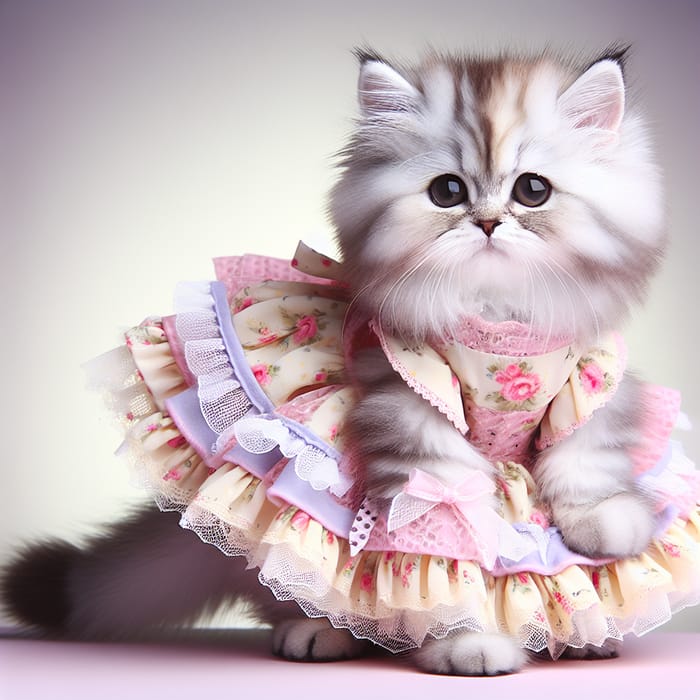 Adorable Cat in Elegant Dress | Enchanting and Unique