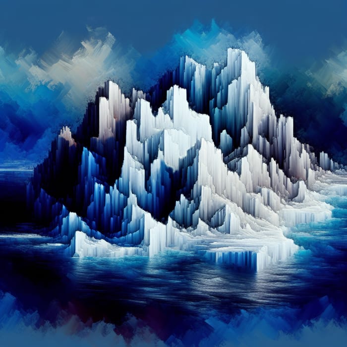 Abstract Icebergs Art | Deep Blues & Bright Whites