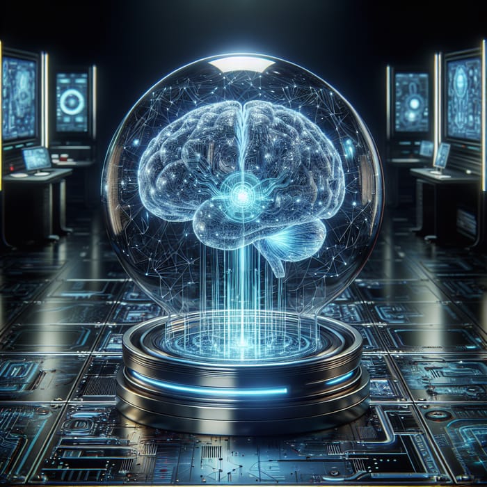 Cerebro - Super-Advanced AI Brain in Glass Sphere