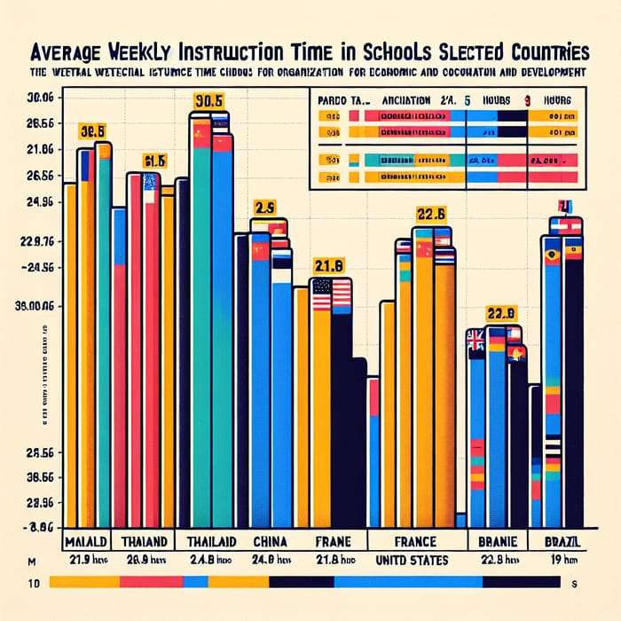 Vertical Bar and Pareto Chart for Average Weekly Instruction Time