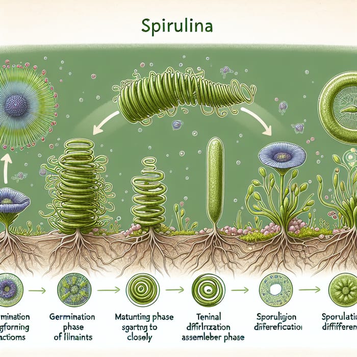 Spirulina Life Cycle Steps: Germination to Sporulation