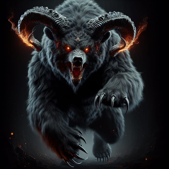 Demonic Bear Hybrid: A Convergence of Darkness and Power