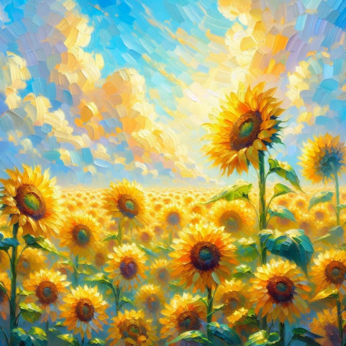 Impressionist Sunflower Field Art Inspiration
