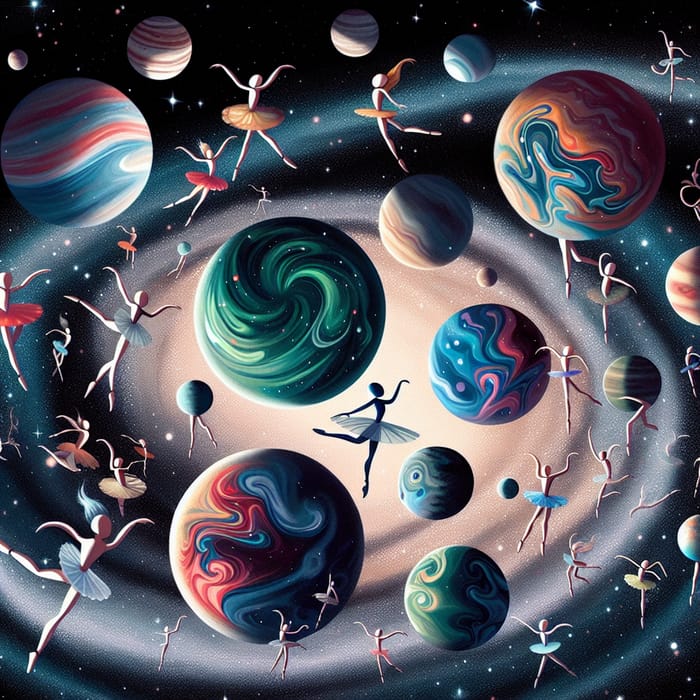 Dancing Planets: Envision the Whimsical Cosmic Ballet