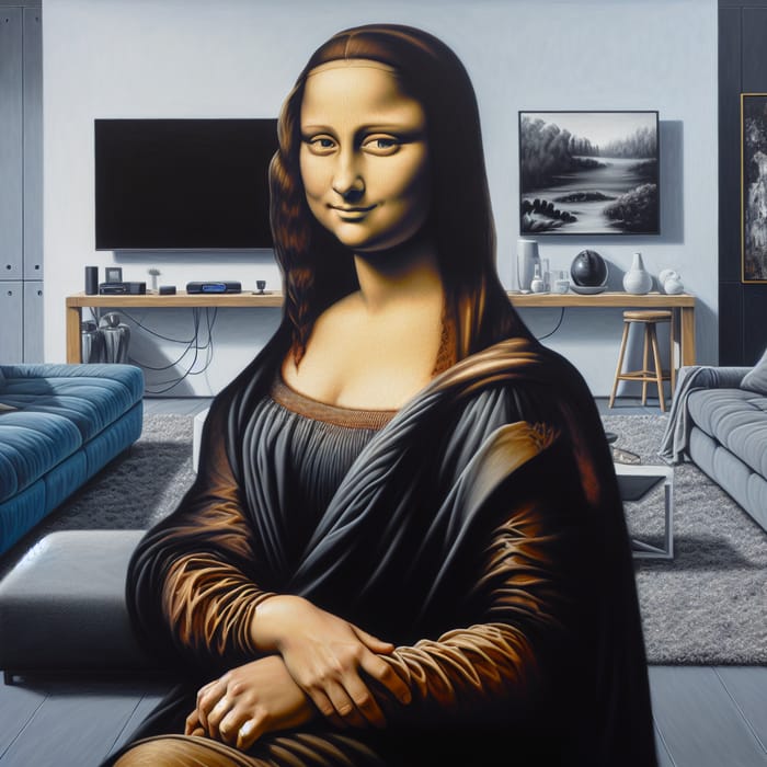 Modern Interpretation of Enigmatic Smile - Monalisa Painting