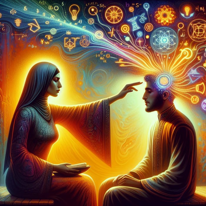 Mind-Reading Phenomenon Illustration: Psychic Connection Visualization