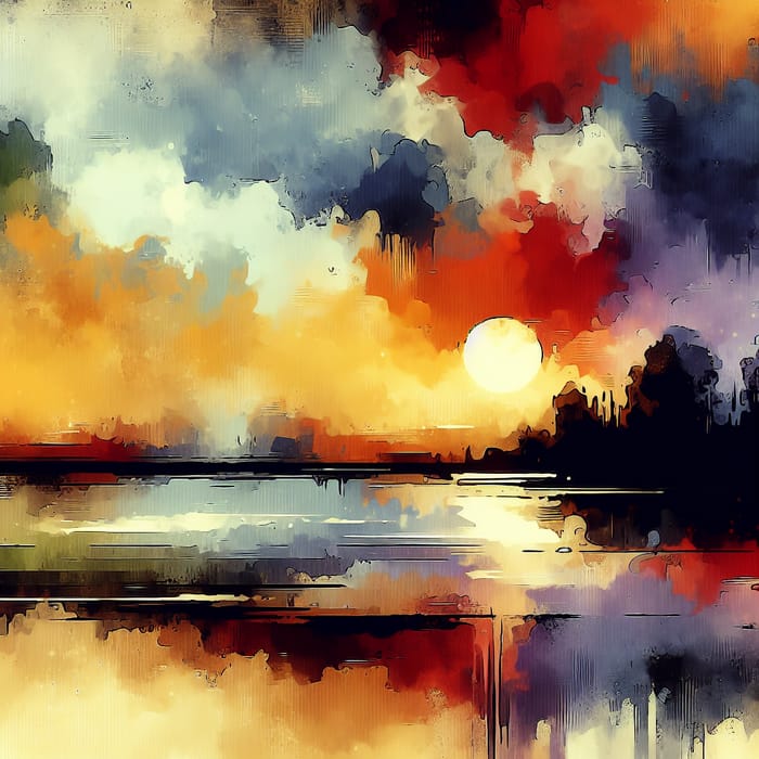 Stunning Abstract Sunset Art Interpretation