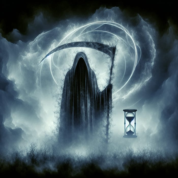 Symbolic Representation of Mortality | Grim Reaper & Timepiece