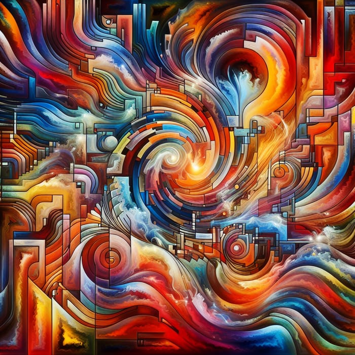 Vibrant Abstract Design | Colorful Shapes & Swirling Lines | AI Art ...