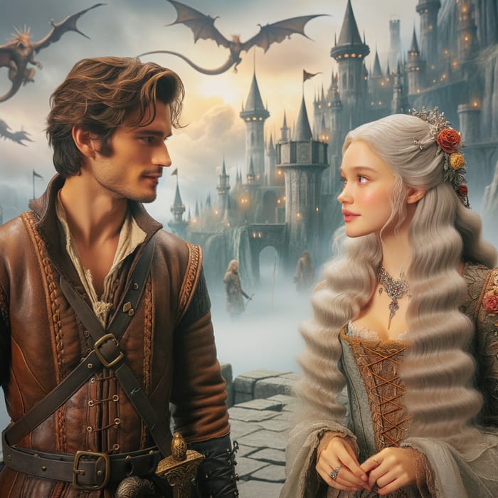 Robb Stark and Daenerys Targaryen in Fantasy Scene