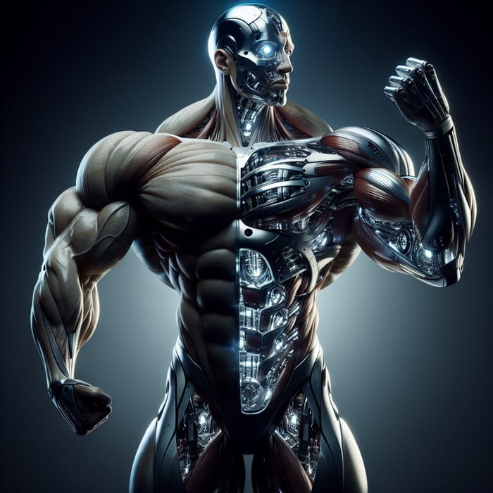 Futuristic Cyborg Transformation with Ripped Arms & Chest