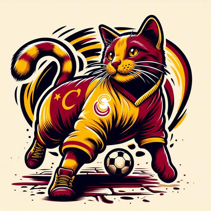 Holigan Cat: Playful Feline in Galatasaray Inspired Attire