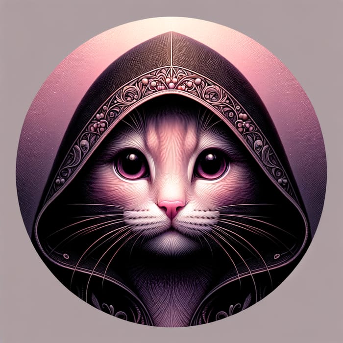 Hyper-Realistic Cat Portrait in Dollcore Style | Pink & Magenta with Chiaroscuro Technique