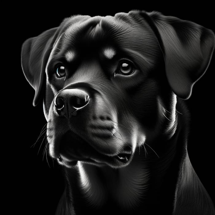 Black and White Rottweiler | High Resolution & Enhanced Lighting
