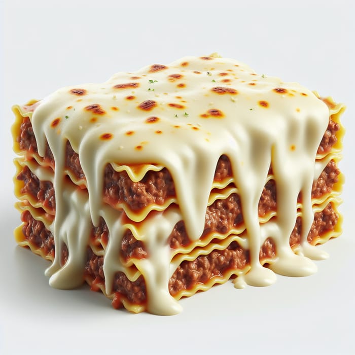Succulent Beef Lasagna with Melted Cheese and Minced Meat Filling