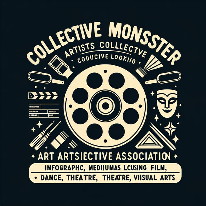 Clean Vintage Logo Design for Collective Monster Art Association