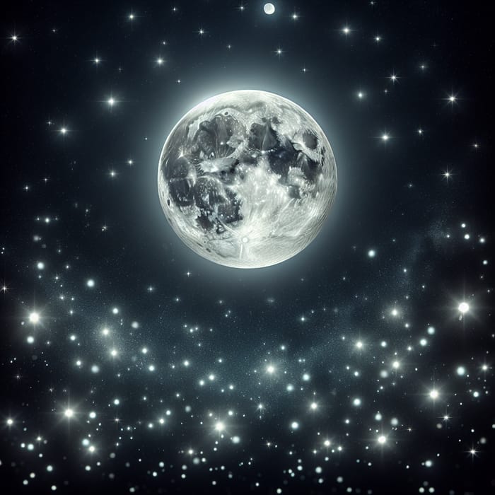 Moon in Night Sky | Mesmerizing Stars