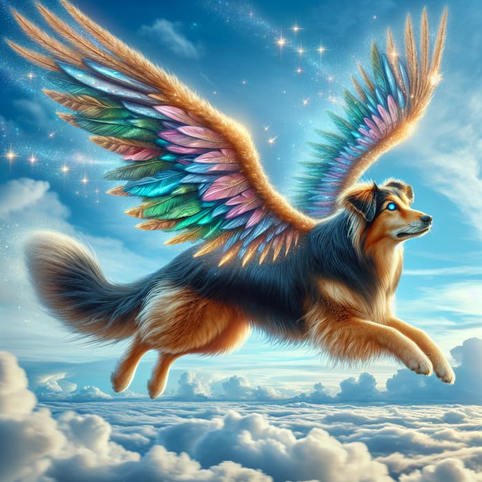 Enchanting Dog Flying with Intricate Details