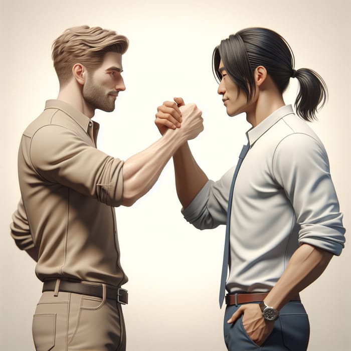 Two Friends Fist Bumping with Camaraderie | Website