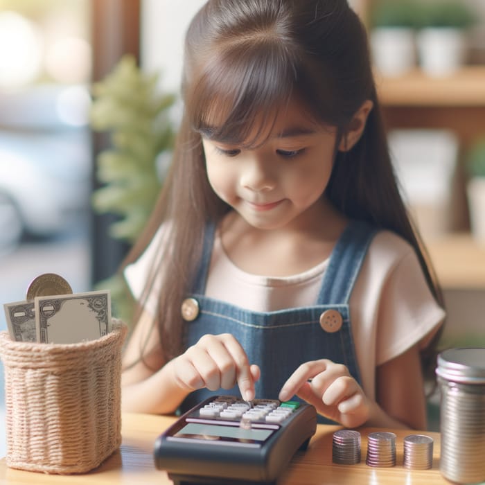 Girl Counting Coins | Save Money by Budgeting Wisely