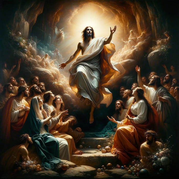 Stunning Resurrection Painting in Renaissance Style