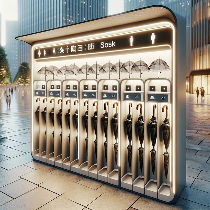 Well-Organized Electronic Umbrella Rental Station