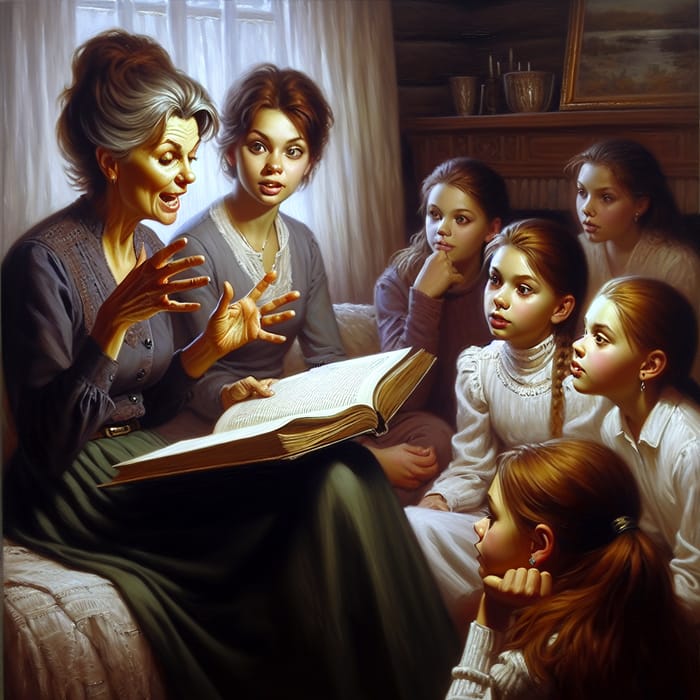 Captivating Storytelling Scene with Teens in Cozy Setting