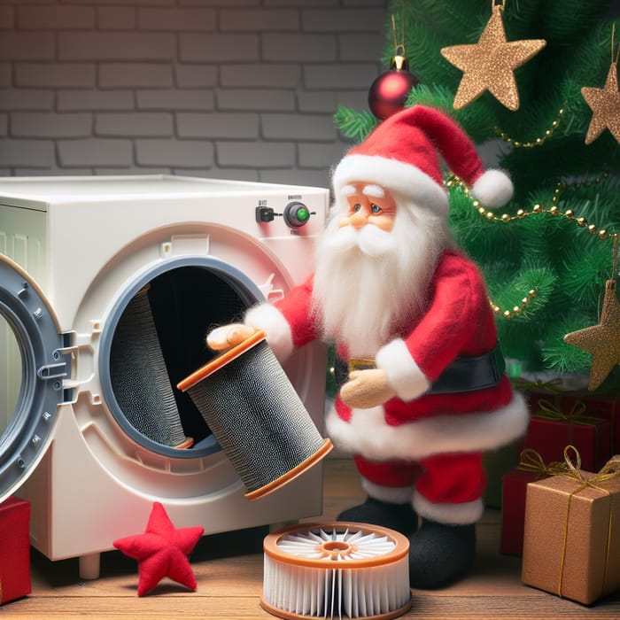 Santa Claus Cleaning in Christmas