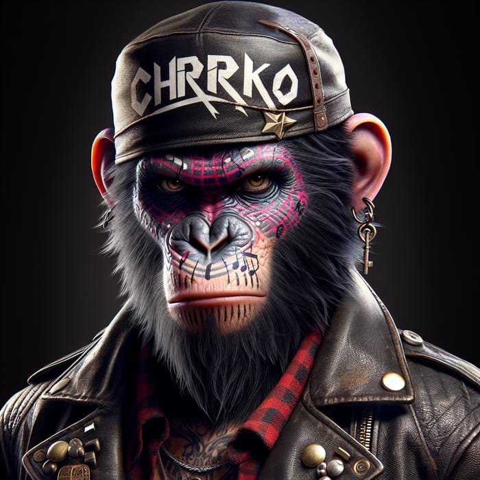 Rockstar Ape with CHRKO Music-Themed Face Tattoo