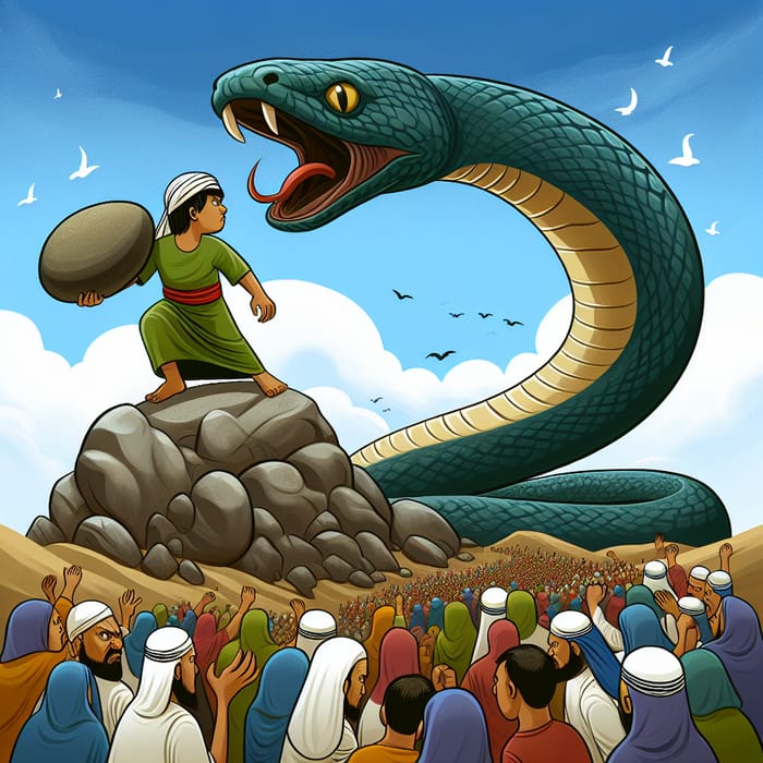 Brave Boy Saves People from Massive Snake in Pre-Islamic Times | AI Art ...