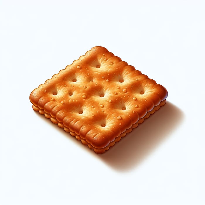 Square Dry Cracker - Realistic Illustration for Baking Enthusiasts