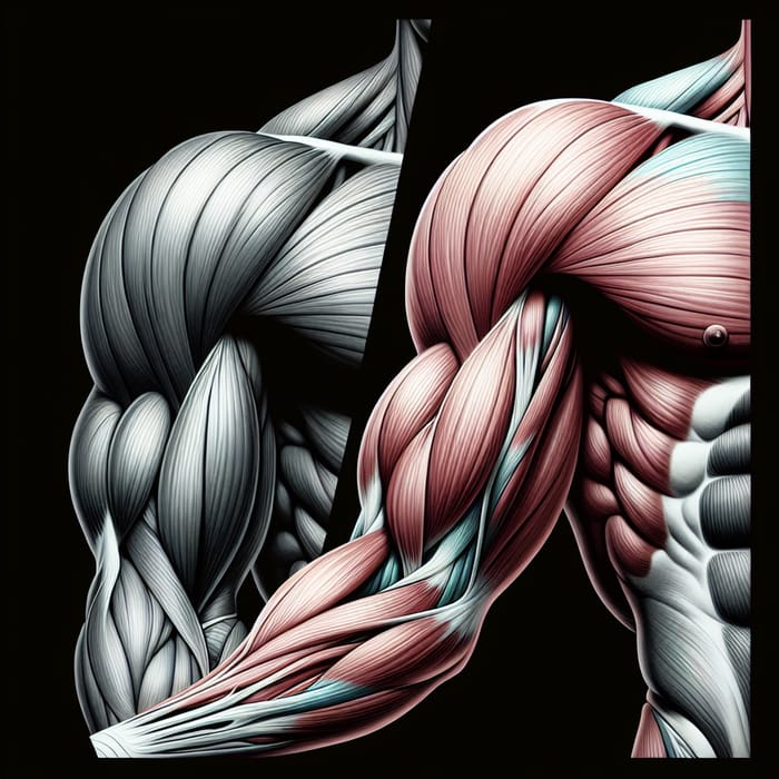 Arm Muscles - Triceps Dominate, Bicep Contrast, AI Art Generator