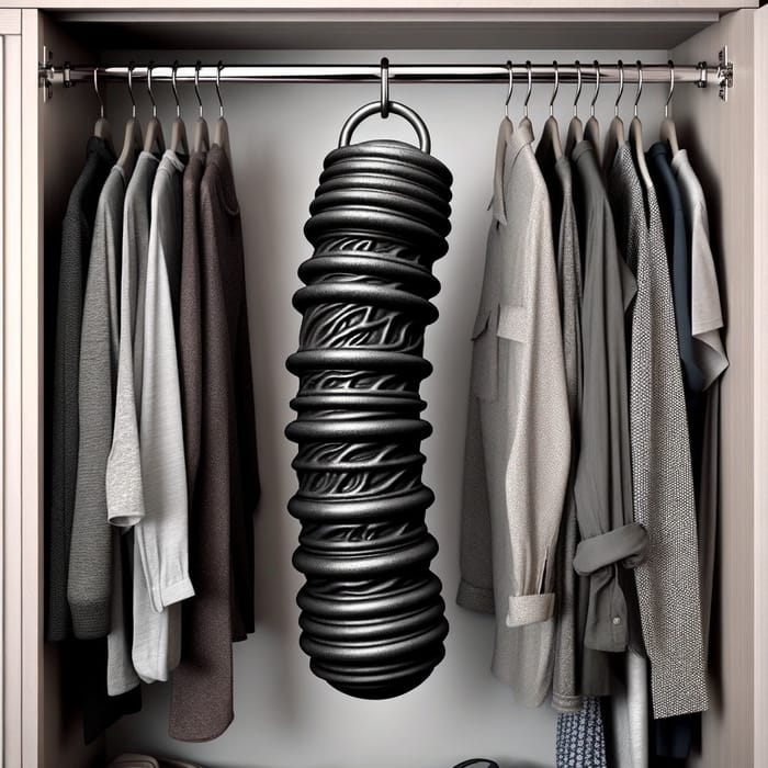 Modern Black Tubular Hanging Organizer for Fitted Wardrobe