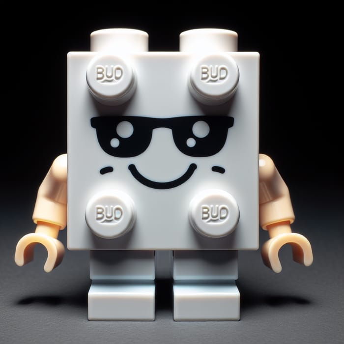 Lego Brick Smiling Face with Arms, Legs & Cool Glasses