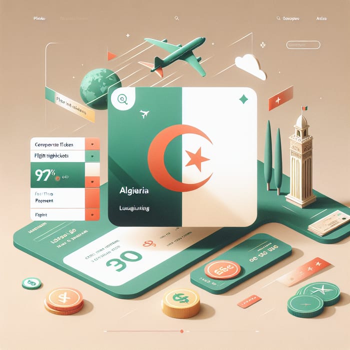 Luxury Plane Tickets to Algeria | Inspiring Flag Theme, 4x Payment, Low Fees
