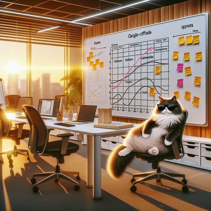 Agile Cat in Sunglasses | Navigating Modern Office Environment