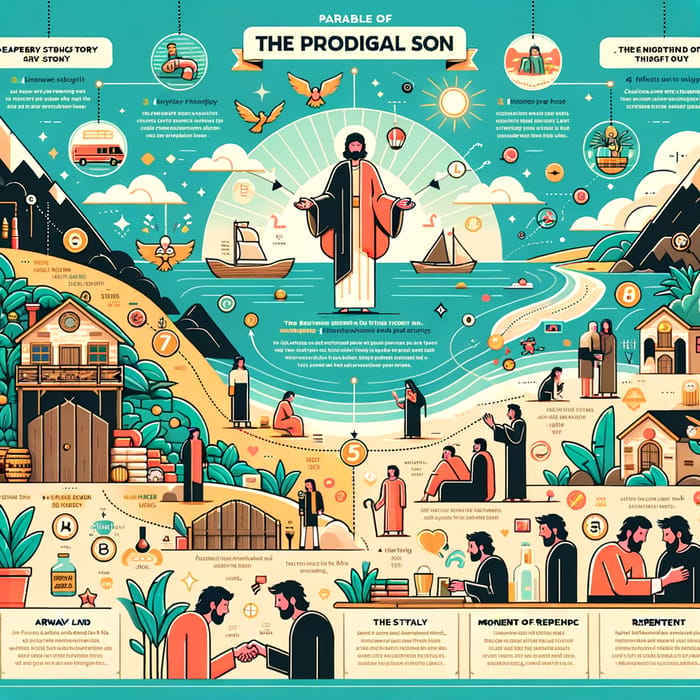 Parable of the Prodigal Son Infographic: Illustrations, Characters, Moral