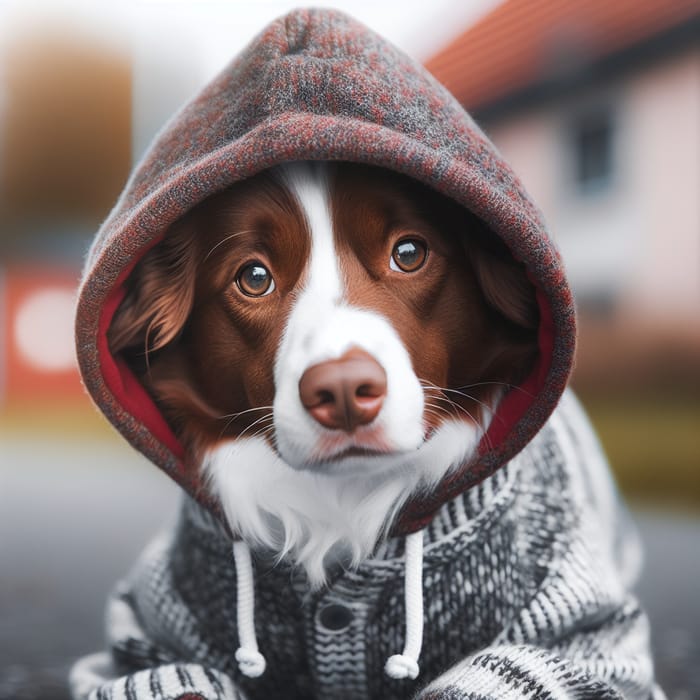 Dog in Hoodie - Stylish Canine Attire