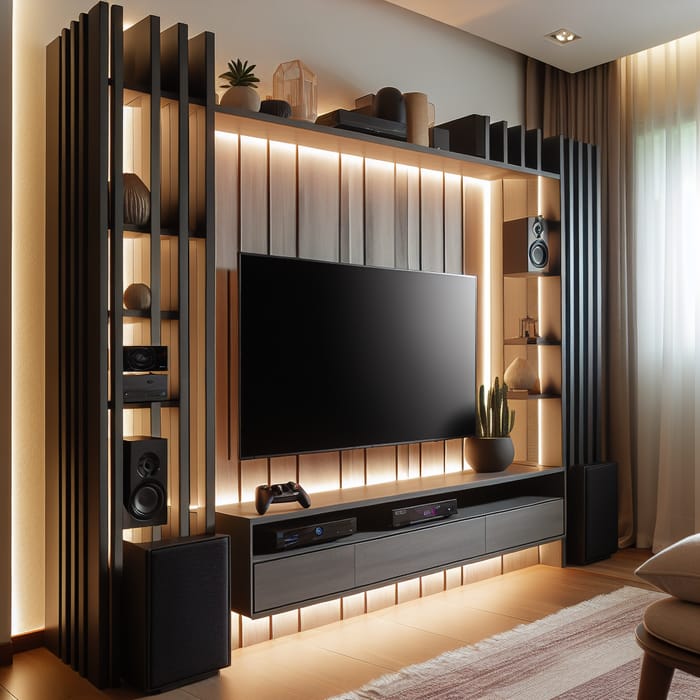 Stylish TV Rack for Modern Living Rooms | AI Art Generator | Easy-Peasy.AI