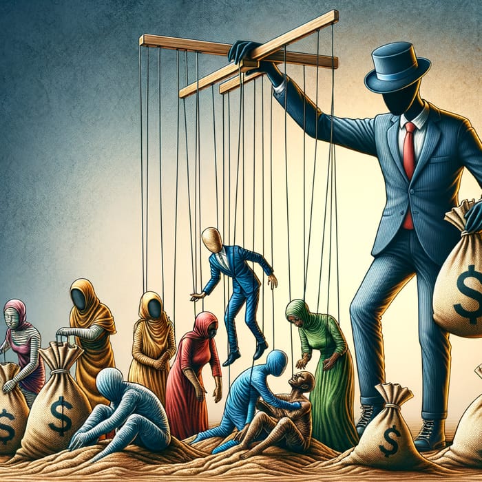 Government Puppeteer: Symbolizing Wealth Disparity