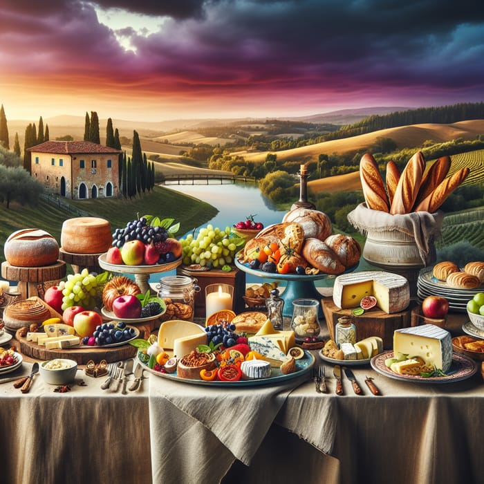 Food Background on Table with Stunning Beauty